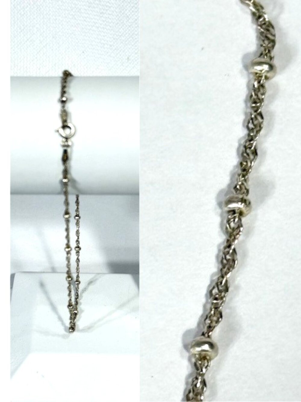 Sterling 10" silver ankle bracelet.